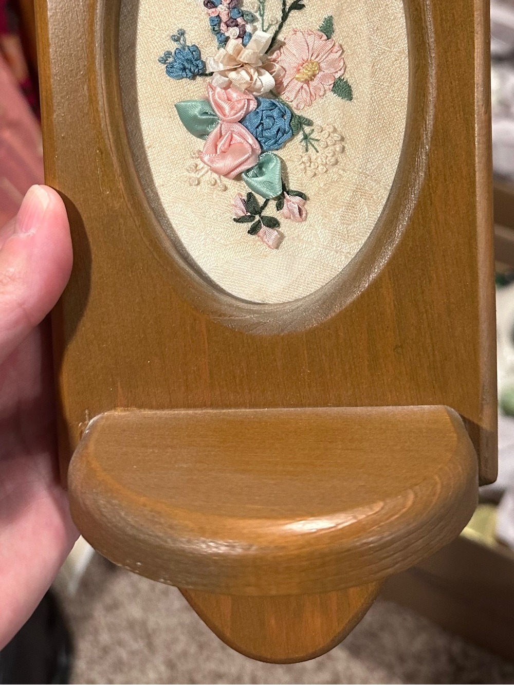 Vintage Needlepoint Shelf - Picture 3 of 7
